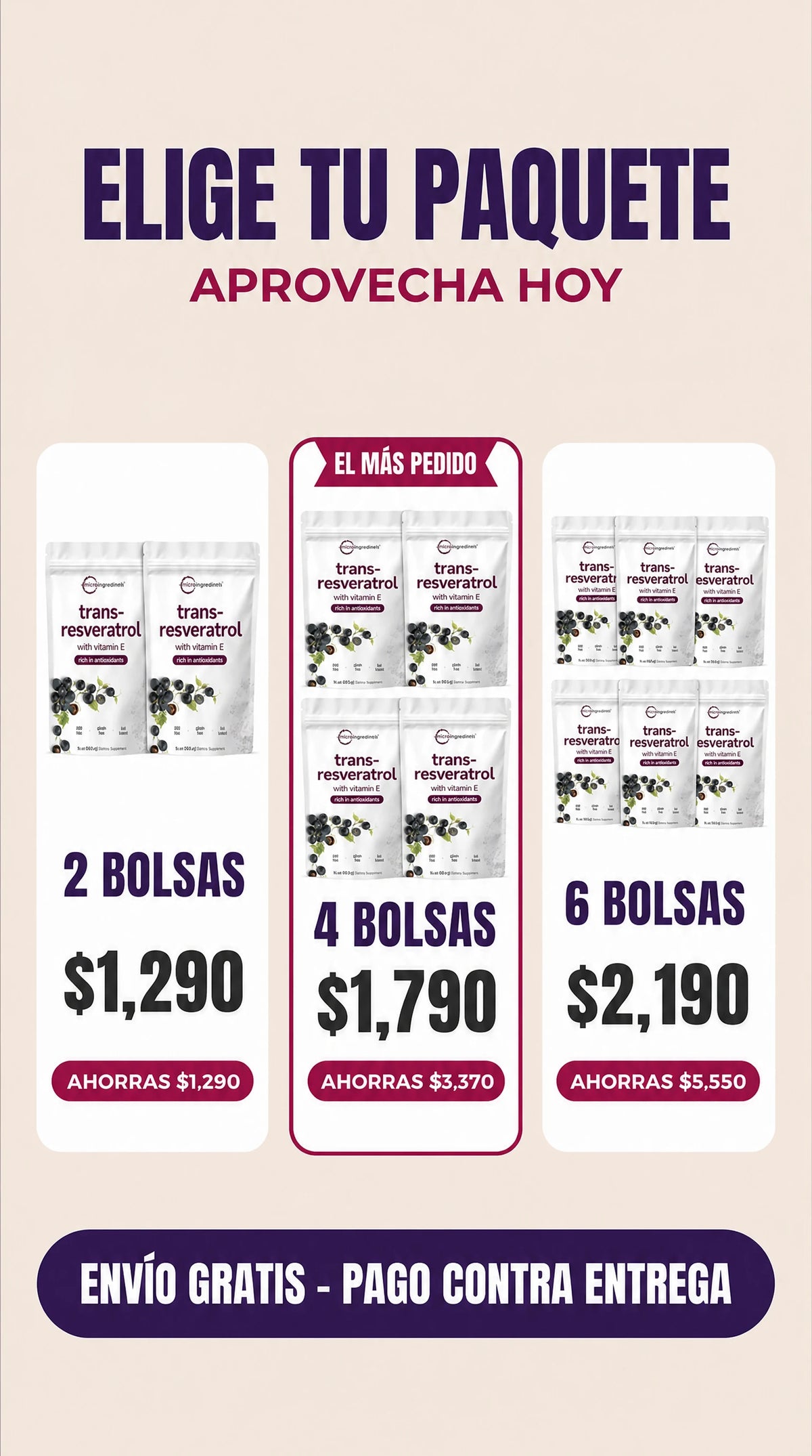 Compra 1 y Llévate 2 | Trans-Resveratrol Micro Ingredients