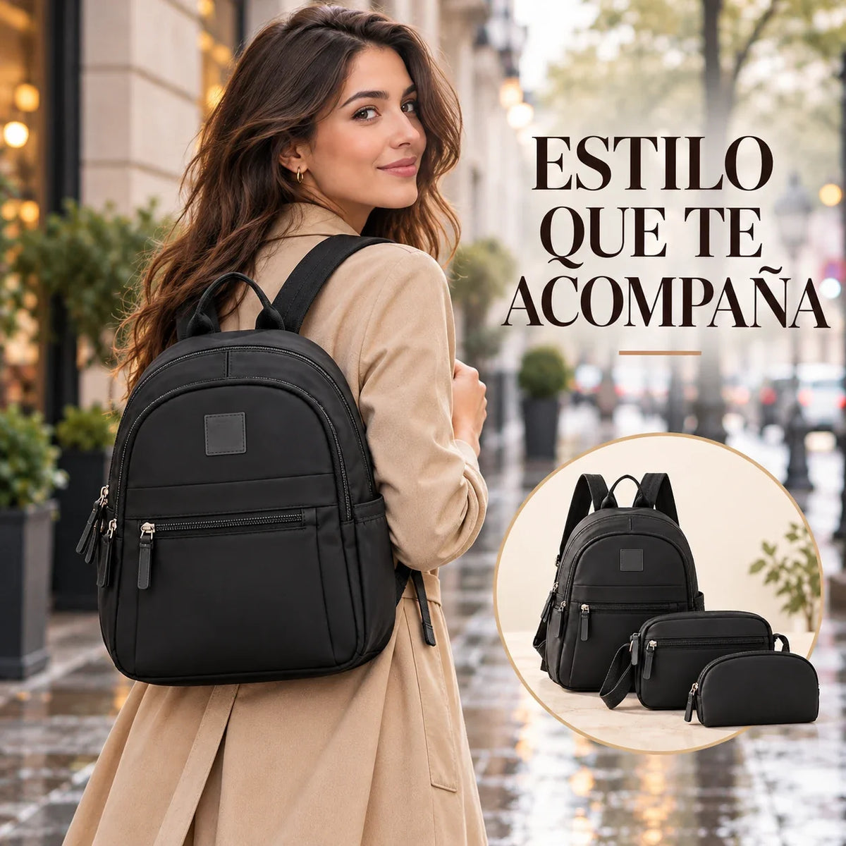 Set Bella Chic™ 3 en 1 | Mochila + Bolsa + Estuche [ÚLTIMAS UNIDADES] –