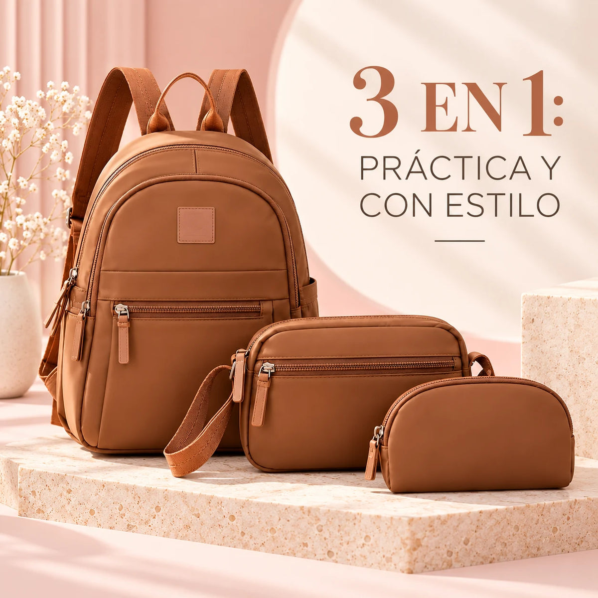 Set Bella Chic™ 3 en 1 | Mochila + Bolsa + Estuche [ÚLTIMAS UNIDADES]