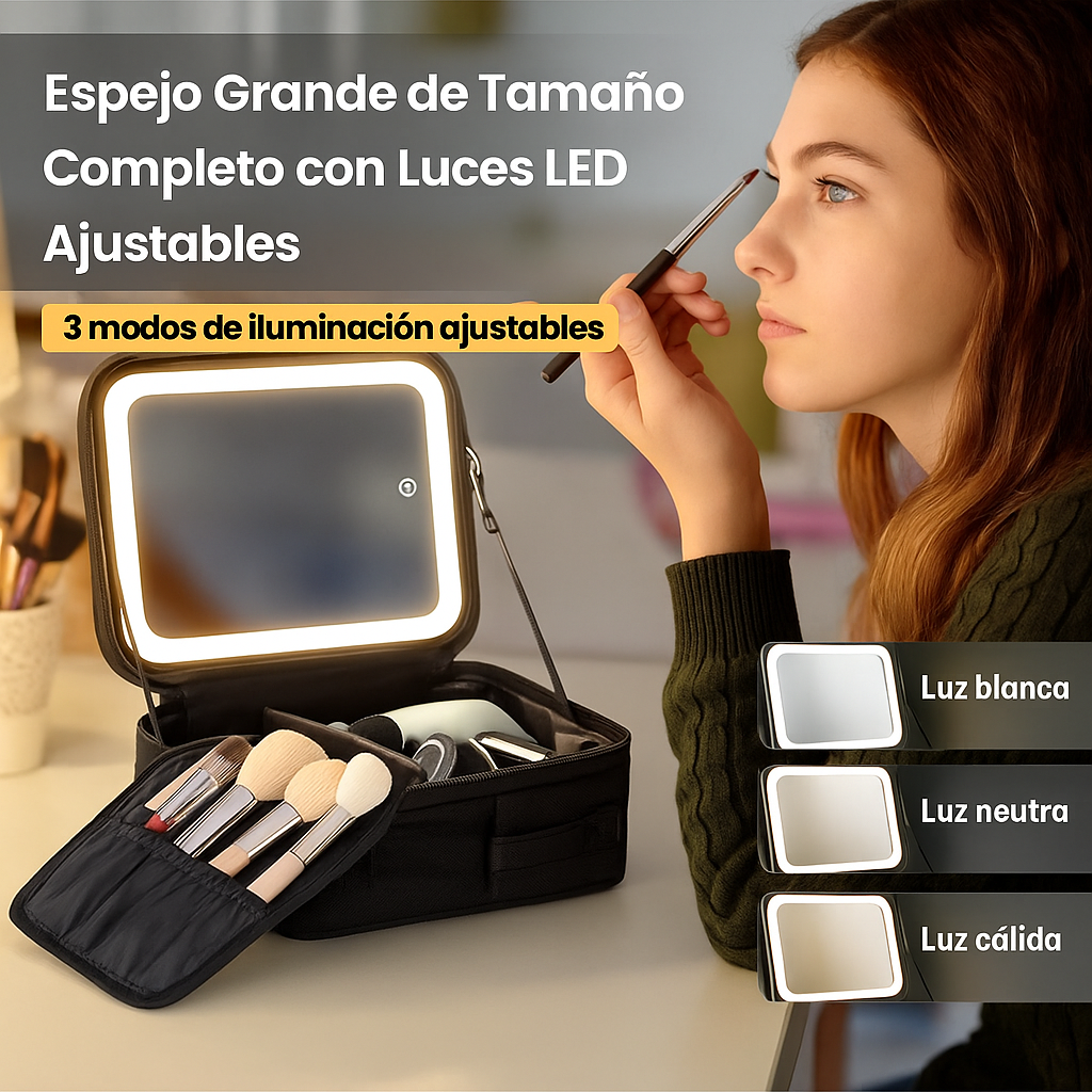 Estuche Luminaire Pro – Espejo LED de Belleza