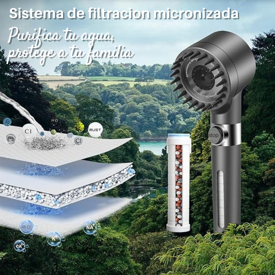 Regadera con Filtro HidroPura™ [AGUA PURA + ALTA PRESIÓN] –