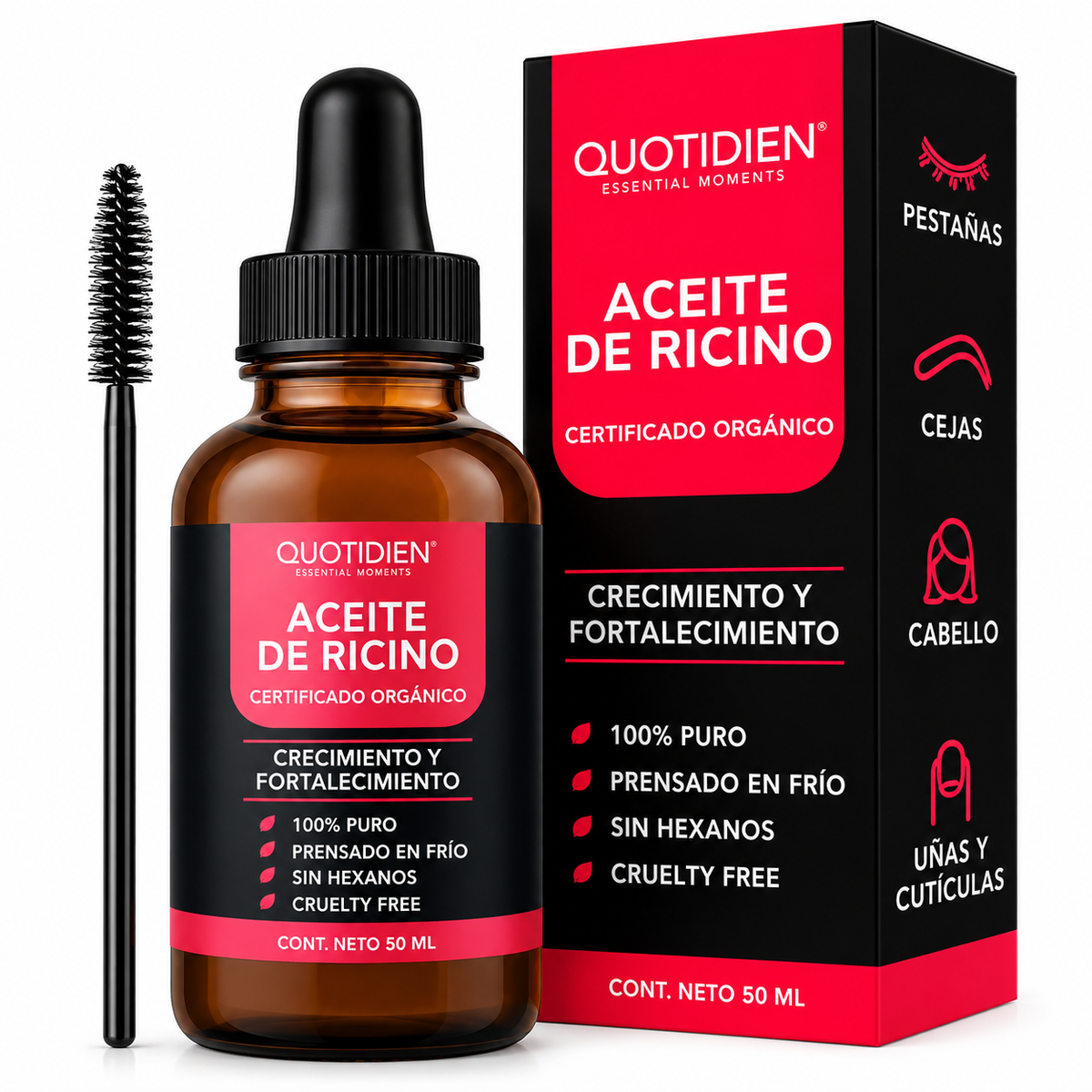 Compra 1 y Llévate 2 | Aceite de Ricino Quotidien 50 ml