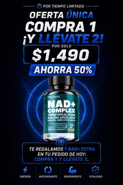 Compra 1 y Llévate 2 - NAD+ Complex Megneta 120 cápsulas