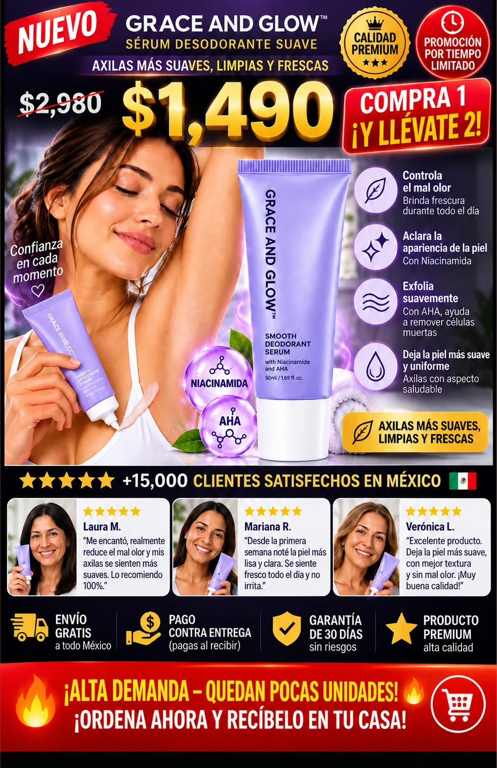 Compra 1 y Llévate 2 - Desodorante Serum Grace and Glow