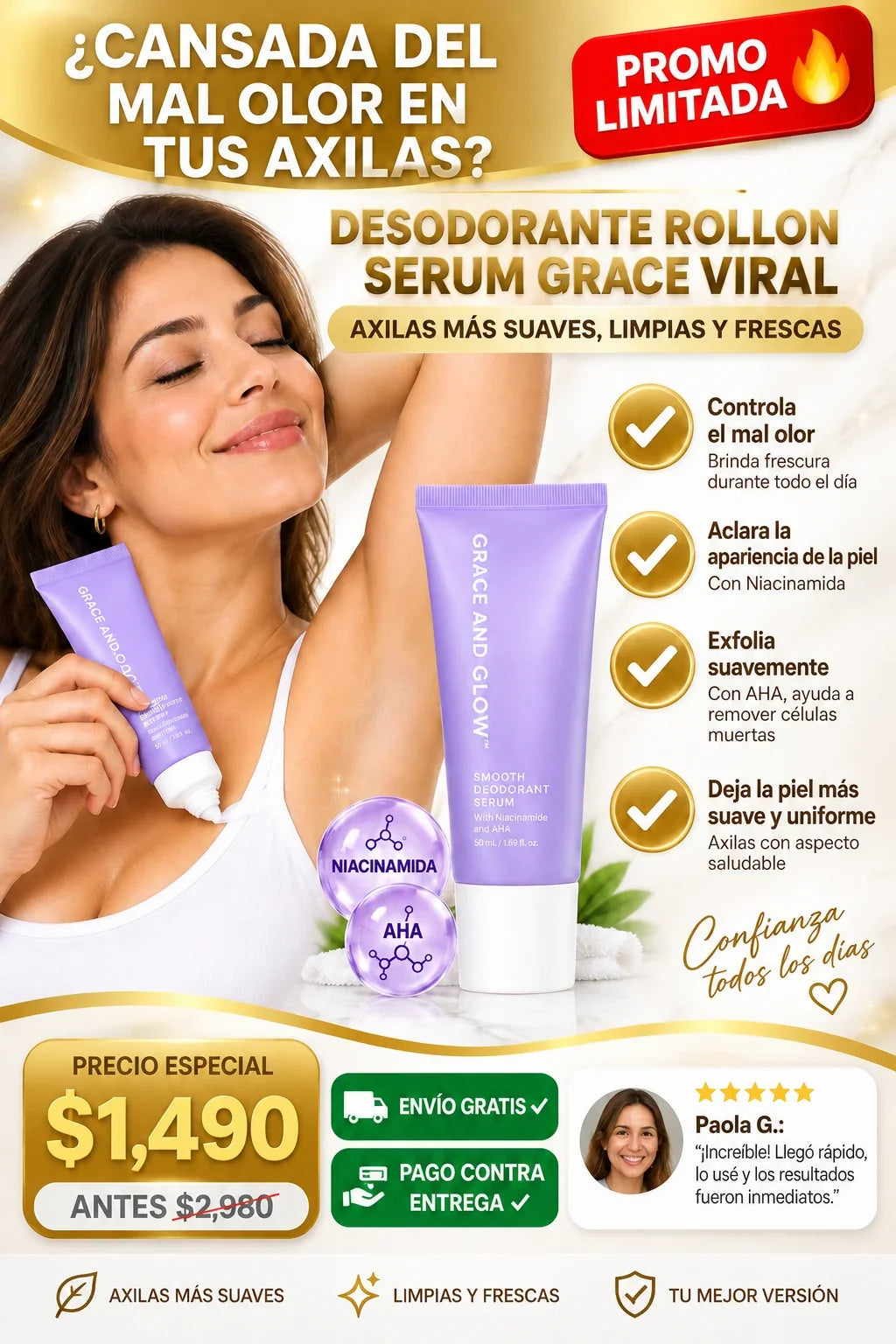 Compra 1 y Llévate 2 - Desodorante Serum Grace and Glow
