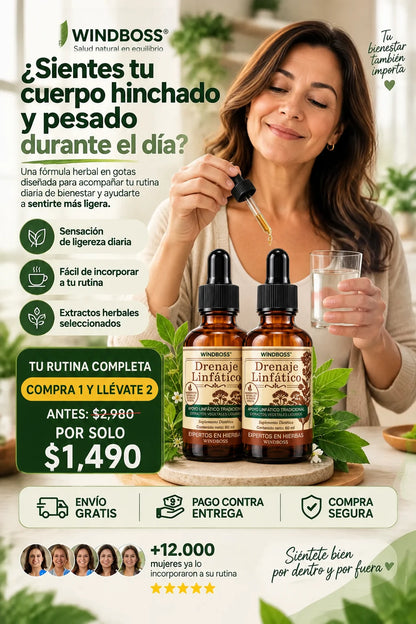 Compra 1 y Llévate 2 - Gotas de Drenaje Linfático WINDBOSS™ 60 ml
