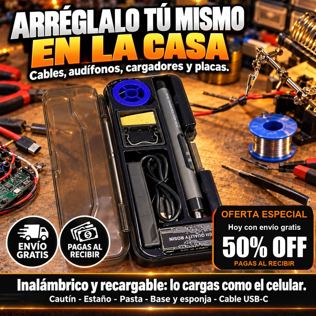 Kit soldador portátil recargable SoldaMax: arréglalo tú mismo en casa