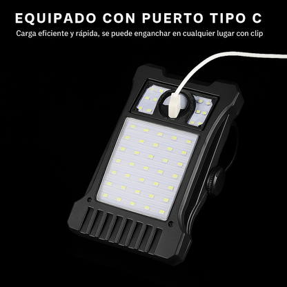 Luz LED Clip con Sensor y Carga Solar – Ilumina sin cables ni enchufes